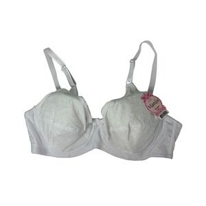Mamia Lingerie White Floral Jacquard Underwire Full Coverage Bra 42C NEW